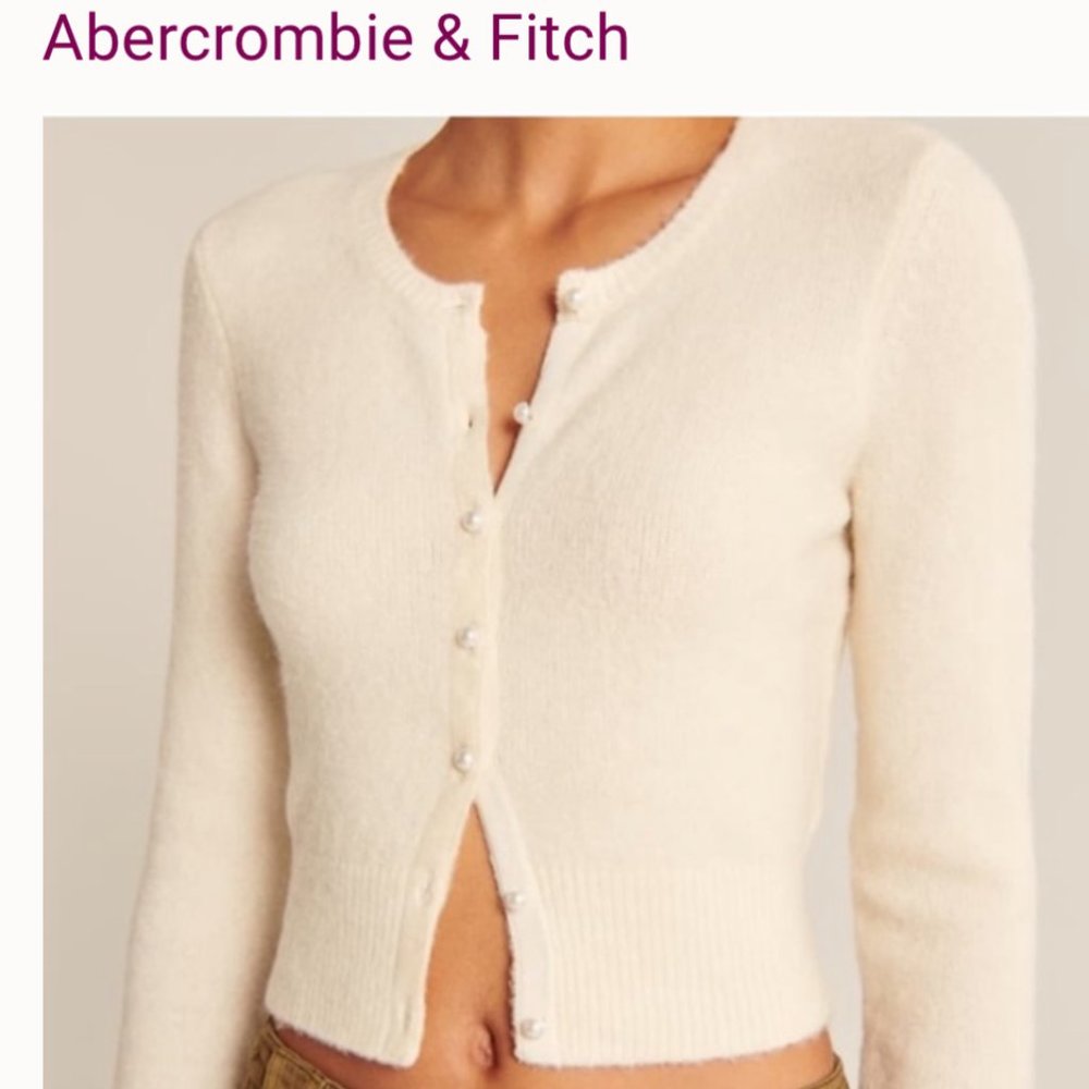 Abercrombie Slim Fluffy Button Through Cardigan